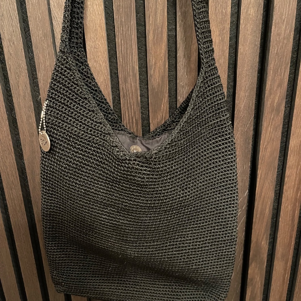 Vintage - THE SAK - Crochet Purse - Black w. Silver Accents - Picture 8 of 8